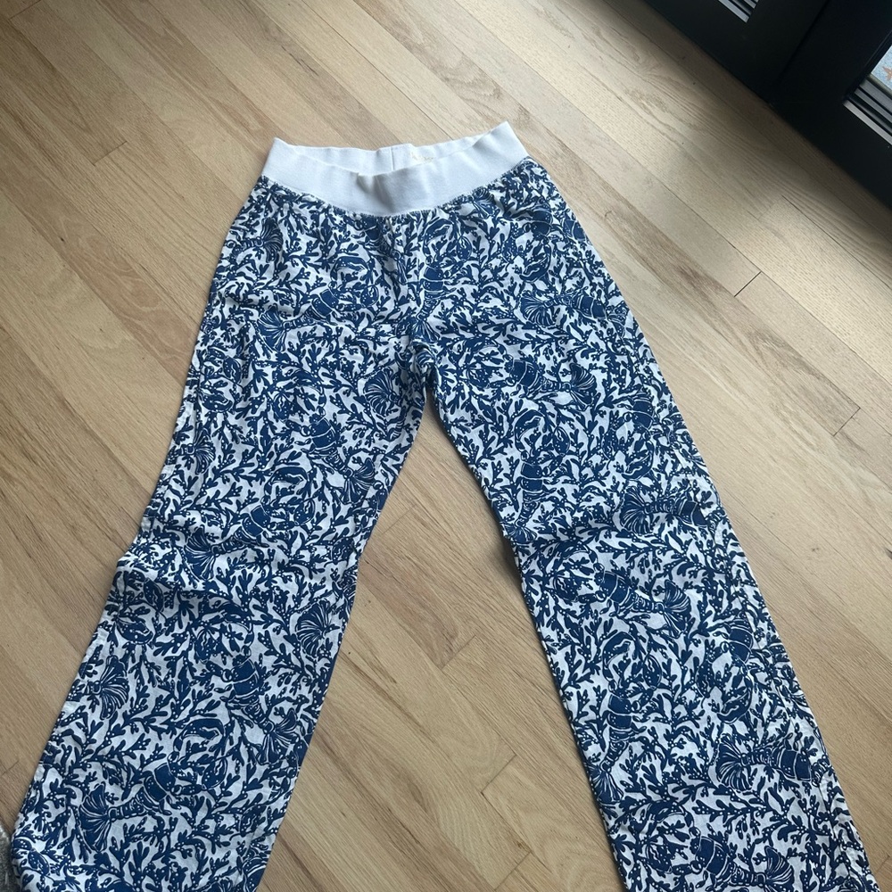 Lilly Pulitzer Navy and White Kids Patterned Trousers